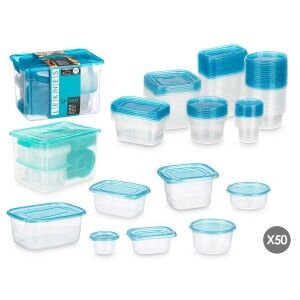 Set of lunch boxes Leknes Blue Green polypropylene 50 Pieces (4 Uni...