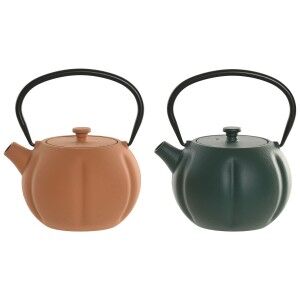 Teapot Home ESPRIT Green Orange Stainless steel Iron 1 L (2 Units) ...