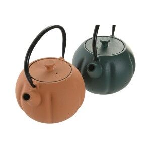 Teapot Home ESPRIT Green Orange Stainless steel Iron 1 L (2 Units) ...