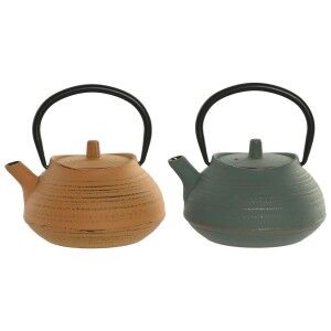 Teapot Home ESPRIT Green Orange Stainless steel Iron 400 ml (2 Unit...