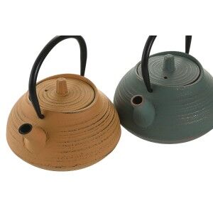 Teapot Home ESPRIT Green Orange Stainless steel Iron 400 ml (2 Unit...