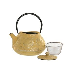 Théière Home ESPRIT Jaune Turquoise Acier inoxydable Fer 1,2 L (2 U...