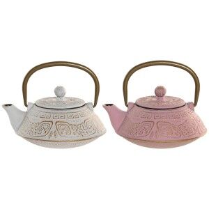 Teapot Home ESPRIT White Pink Stainless steel Iron 400 ml (2 Units)...