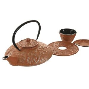 Teapot Home ESPRIT Orange Stainless steel Iron 800 ml |  Glasses, c...