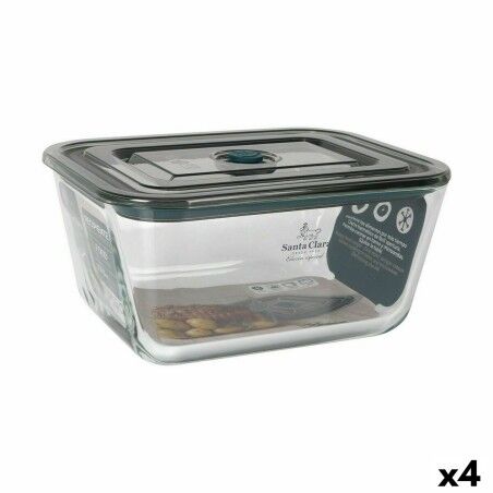 Hermetic Lunch Box Santa Clara Grey 3 L Rectangular (4 Units) |  Lu...
