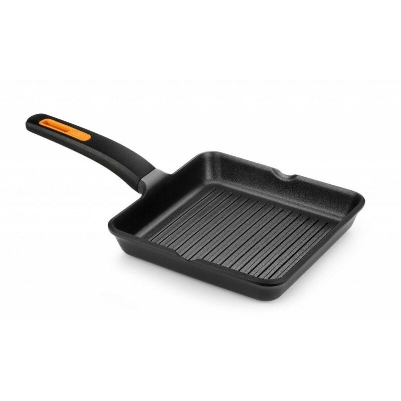 Grill pan with stripes BRA EFFICIENT PLUS Black Aluminium |  Pans a...
