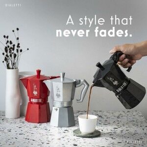 Italienische Kaffeemaschine Bialetti MOKA EXCLUSIVE Schwarz Alumini...