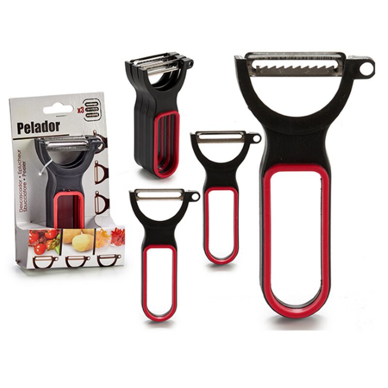 Set of Peelers Black Red Steel Natural rubber polypropylene 11 x 17...
