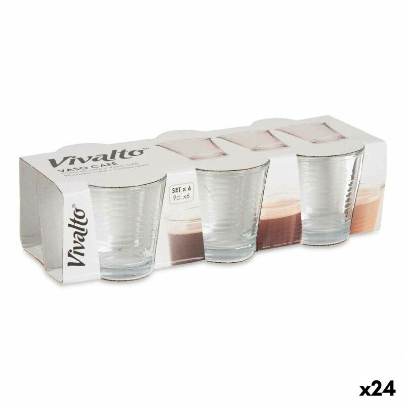 Set de Verres Vivalto Transparent verre 90 ml (24 Unités) |  Verres...
