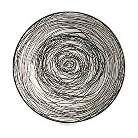 Deep Plate Vessia White Black Porcelain Stripes 20 x 4,7 x 20 cm (6...