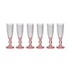 Champagne glass Vivalto Pink Transparent Glass 180 ml (6 Units)
