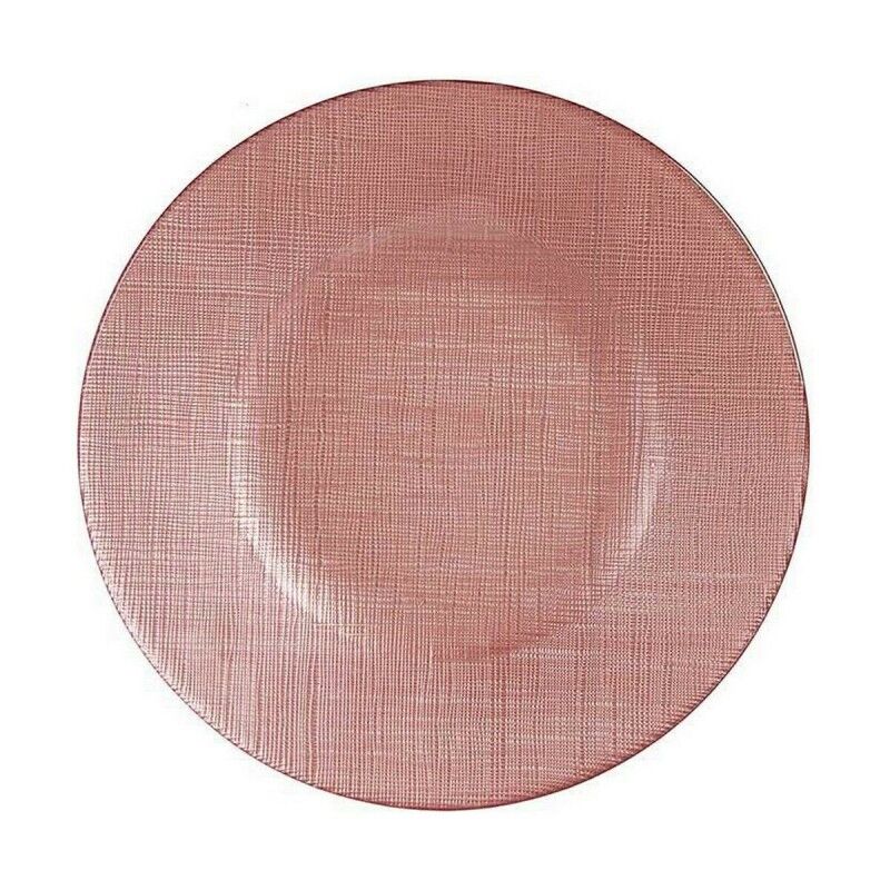 Flacher Teller Vivalto 323921P-3 Rosa Glas 21 x 2 x 21 cm (6 Stück)...