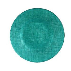 Flat Plate Vivalto 323921P Turquoise Glass 21 x 2 x 21 cm (6 Units)...