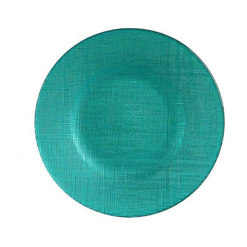 Flacher Teller Vivalto 323921P türkis Glas 21 x 2 x 21 cm (6 Stück)...