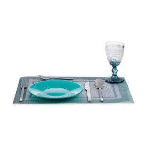 Flat Plate Vivalto 323921P Turquoise Glass 21 x 2 x 21 cm (6 Units)...