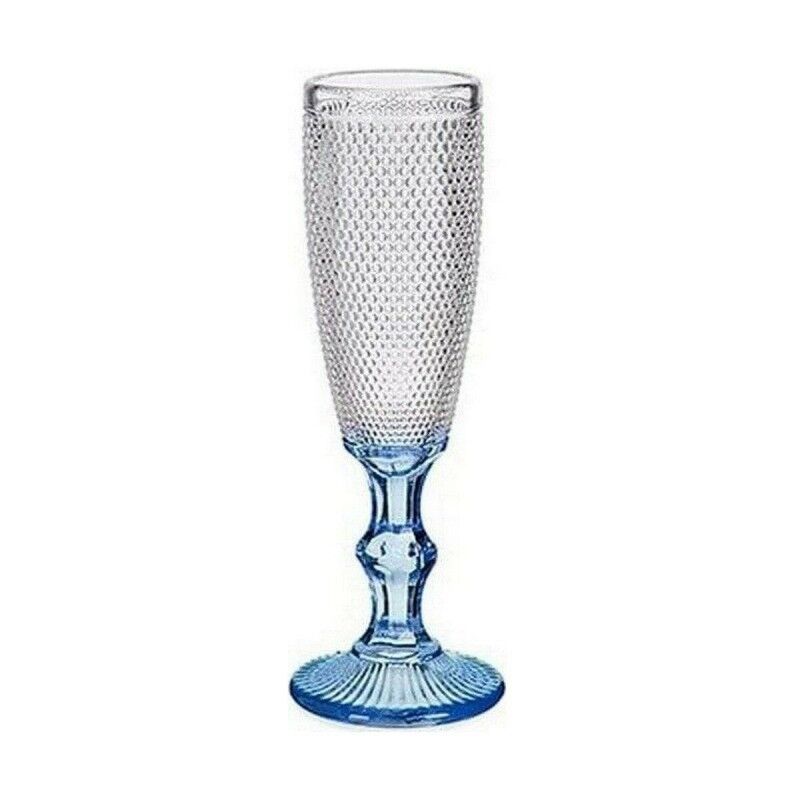 Coupe de champagne Vivalto Bleu Transparent verre 180 ml Points (6 ...