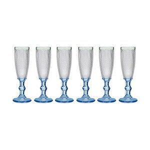 Coupe de champagne Vivalto Bleu Transparent verre 180 ml Points (6 ...