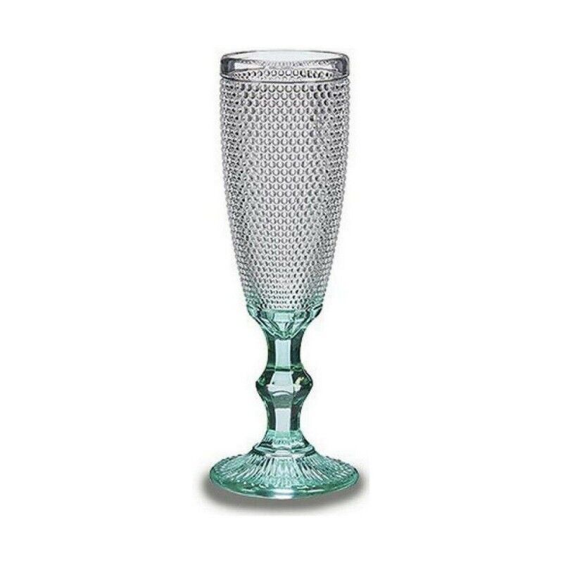 Coupe de champagne Vivalto Transparent Turquoise verre 185 ml Point...