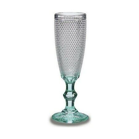 Coupe de champagne Vivalto Transparent Turquoise verre 185 ml Point...