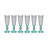 Champagne glass Vivalto Transparent Turquoise Glass 185 ml Points (...
