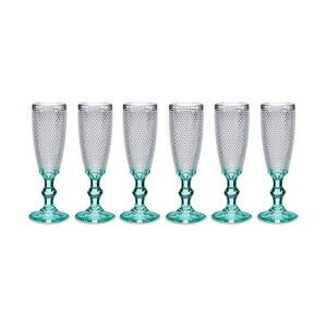 Coupe de champagne Vivalto Transparent Turquoise verre 185 ml Point...