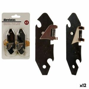 Tin opener Black Silver 1 x 15 x 9 cm 9 x 15 x 1,5 cm (12 Units) | ...