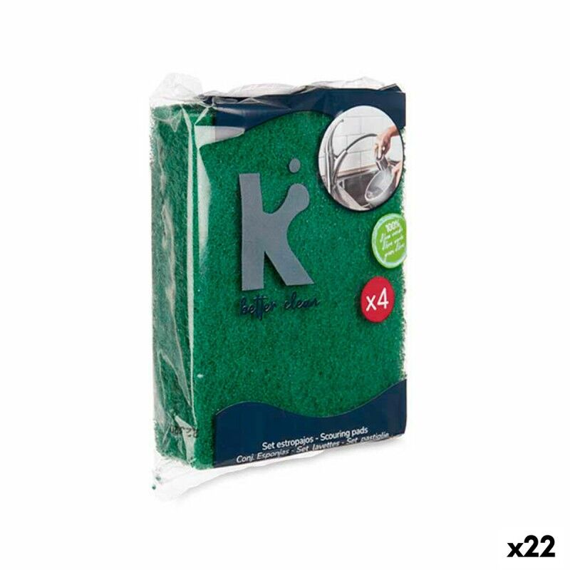 Set of scourers Green Abrasive fibre 11,3 X 15,7 X 0,5 cm (22 Units...