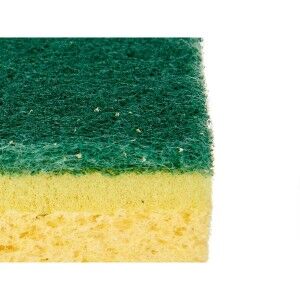 Lot de tampons à récurer Jaune Vert Cellulose Fibre abrasive 10,5 X...