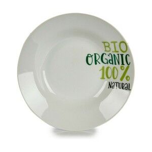 Assiette creuse Organic Blanc Vert Porcelaine Imprimé Ø 20,6 cm 20,...