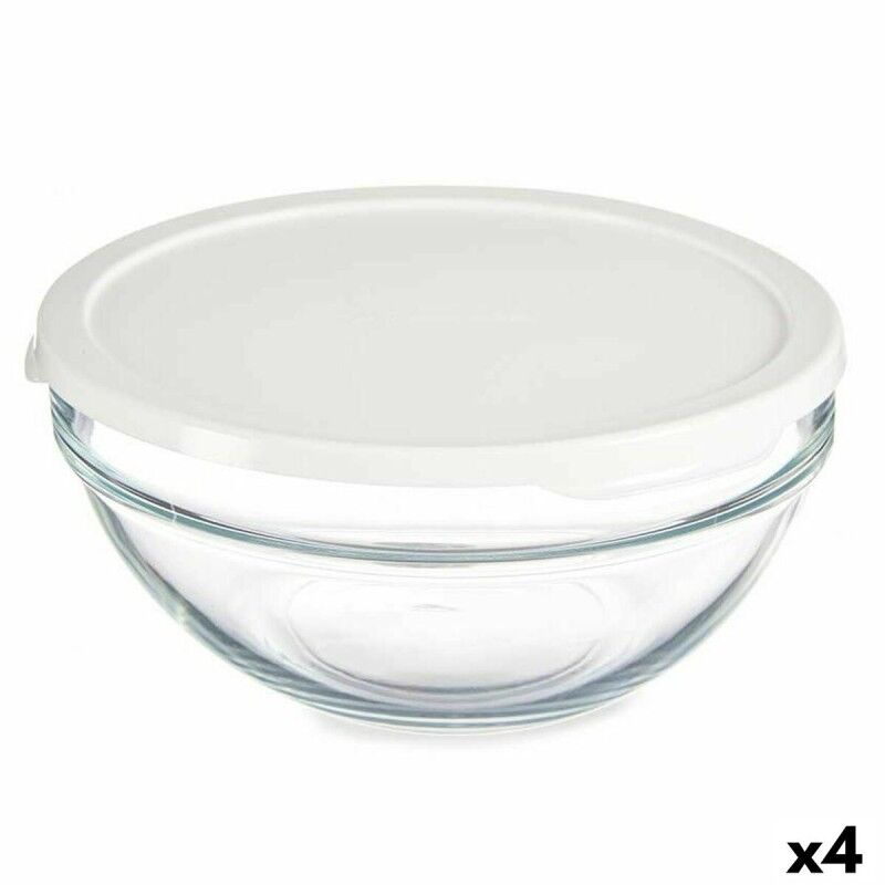 Runde Lunchbox mit Deckel Pasabahce Chefs Weiß 1,7 L (4 Stück) |  B...