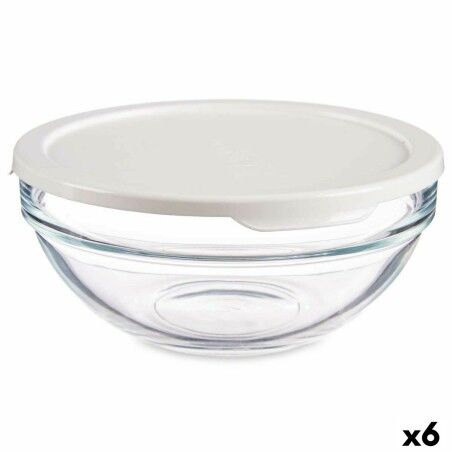Round Lunch Box with Lid Pasabahce Chefs White 595 ml (6 Units) |  ...