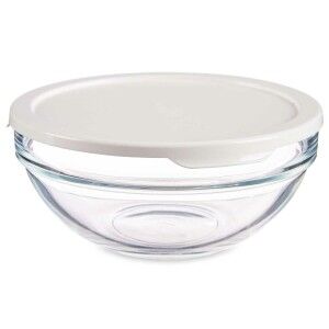 Round Lunch Box with Lid Pasabahce Chefs White 595 ml (6 Units) |  ...