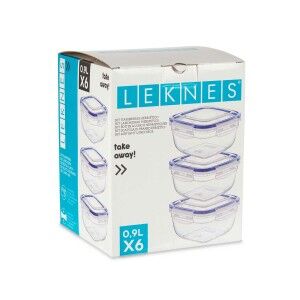Set of lunch boxes Leknes Blue Transparent polypropylene Plastic 90...