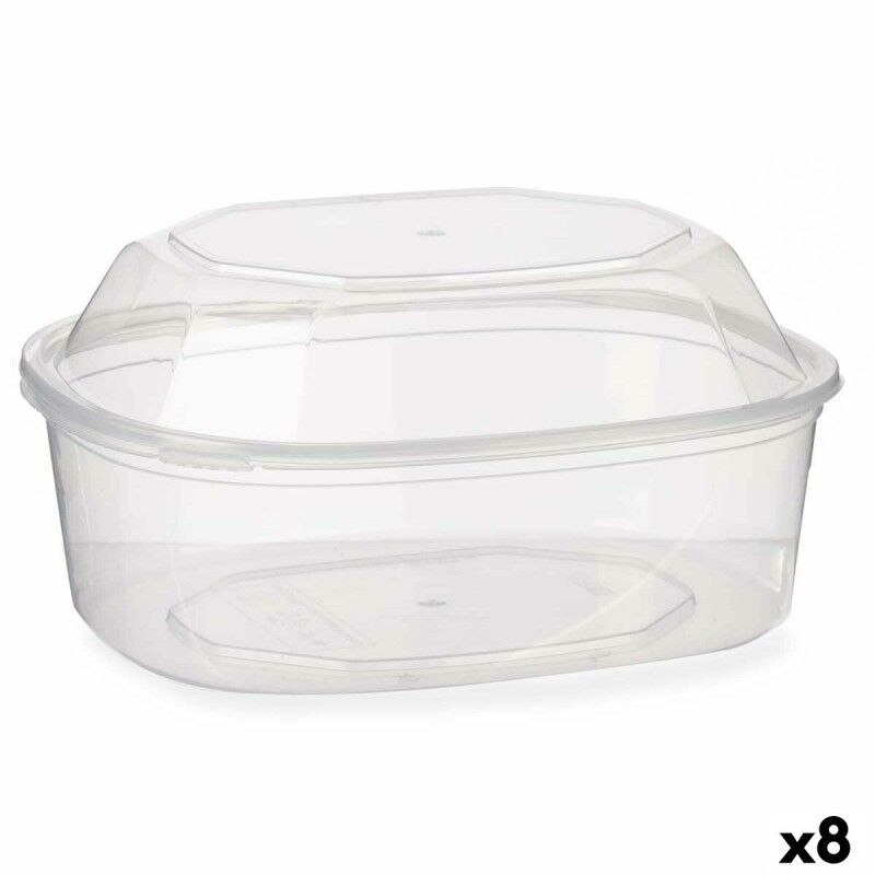 Rectangular Lunchbox with Lid Leknes Transparent polypropylene 1,5 ...
