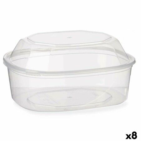 Rectangular Lunchbox with Lid Leknes Transparent polypropylene 1,5 ...