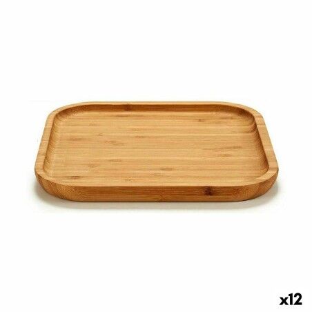 Snack tray Kinvara Brown Squared 20 x 1,5 x 20 cm (12 Units) |  Pla...