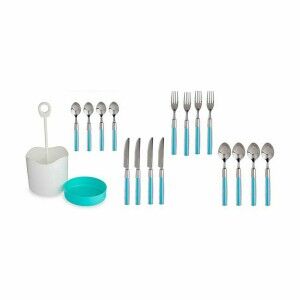Ensemble de Couverts Kinvara Bleu Acier inoxydable Plastique (8 Uni...