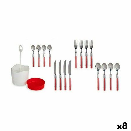 Besteck-Set Kinvara Rot Edelstahl Kunststoff (8 Stück) |  Messer un...