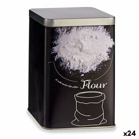 Tin Kinvara Black 1 L Flour (24 Units) |  Lunch boxes, food contain...