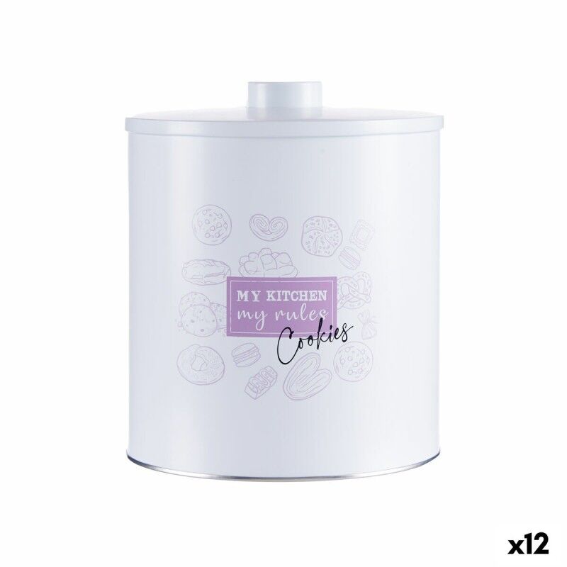 Biscuit and cake box Kinvara My kitchen My Rules White Tin 17 x 20 ...