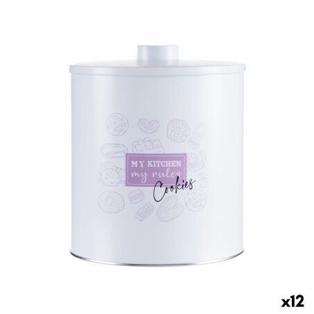 Biscuit and cake box Kinvara My kitchen My Rules White Tin 17 x 20 ...