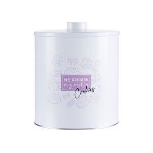 Keks- und Kuchenschachtel Kinvara My kitchen My Rules Weiß Weißblech 17 x 20 x 17 cm (12 Stück)