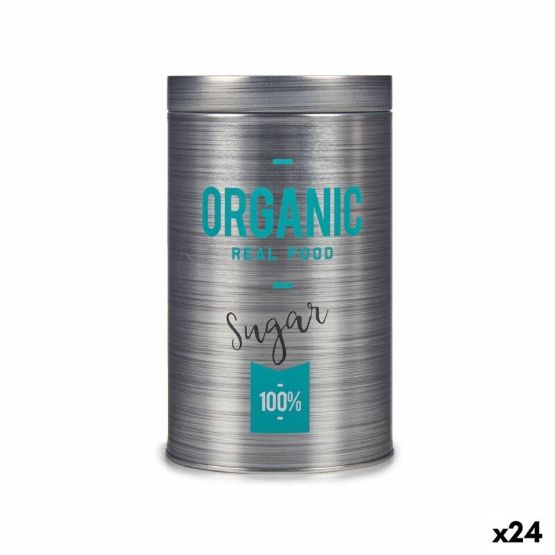 Sugar Bowl Kinvara Organic Grey Tin 10,4 x 18,2 x 10,4 cm Sugar (24...