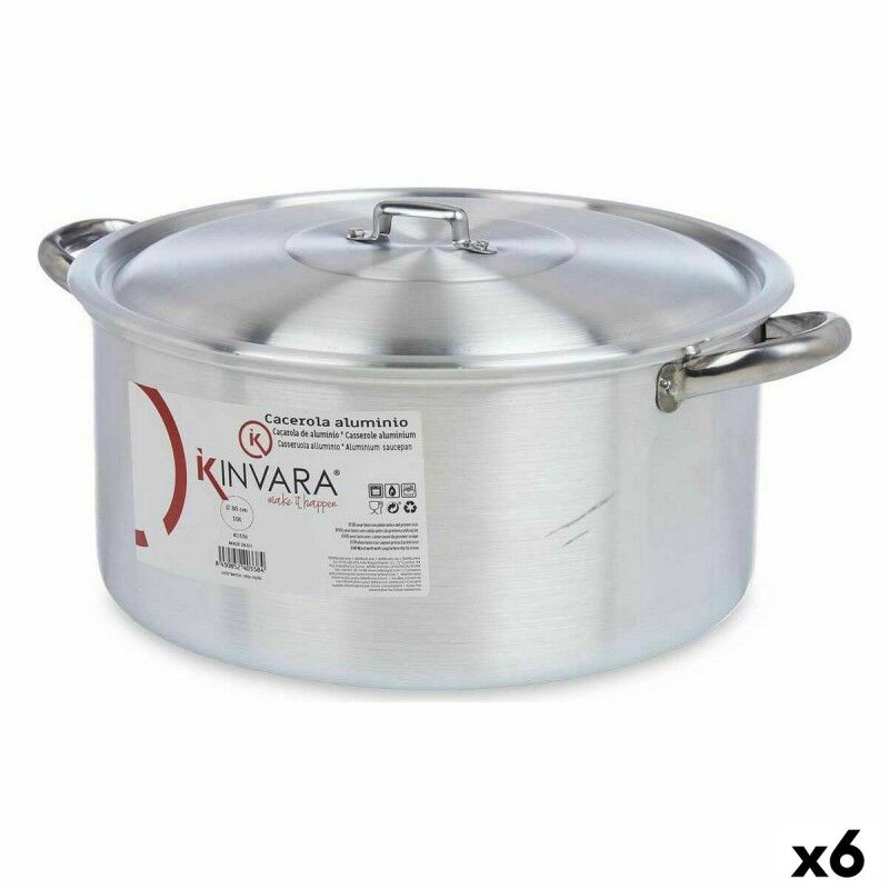 Casserole with lid Kinvara Silver 10 L 40 x 18 x 32 cm 40 x 18 x 32...