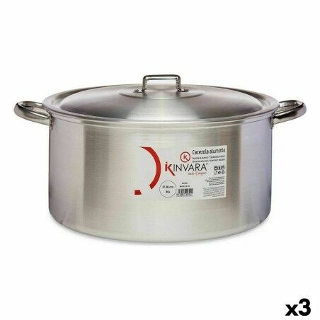 Casserole with lid Kinvara Silver 20 L 51 x 23 x 41 cm (3 Units) | ...