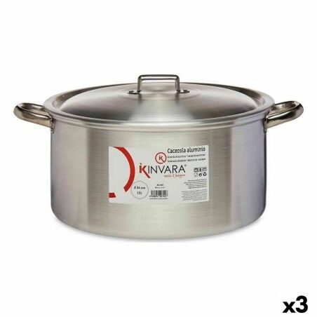 Casserole with lid Kinvara Silver 15 L 46 x 21 x 37 cm (3 Units) | ...