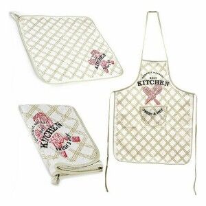 Kitchen Set Kinvara White Polyester 2 Pieces |  Kitchen linen   | C...