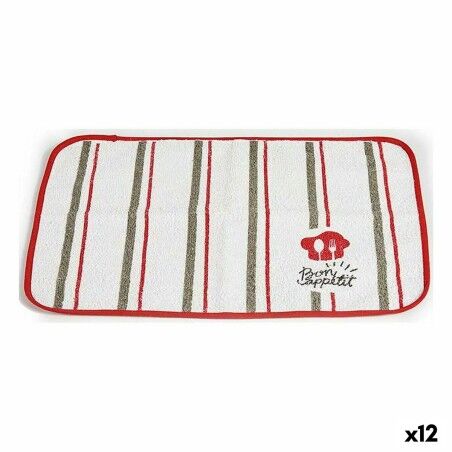 Table Mat Kinvara 9999 Bon Appetit White Red 33 x 0,3 x 48 cm (12 U...