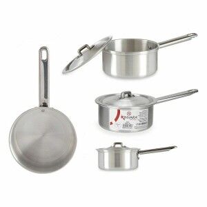 Saucepan with Lid Kinvara Silver Aluminium Ø 14 cm 1 L 28 x 9 x 16 ...