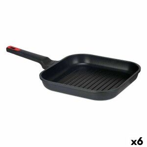 Grill pan with stripes Kinvara Black Aluminium Bakelite Cast alumin...
